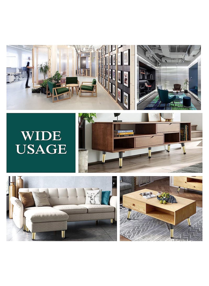 Excefore Furniture legs Metal coffee Table Legs Furniture Feet Iron Tv Cabinet Feet Replacement Leg Golden Sofa Feet Heavy Duty Stainless Steel Gold Sofa Legs Cabinet Legs Can Bear 800kg 4 Pcs - Image 3