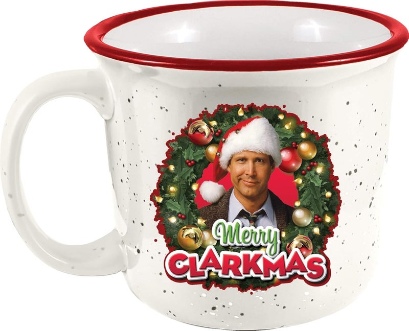 Spoontiques Spoontiques  Merry Clarksmas Camper Mug  Cute Ceramic Campfire Mug  Great for Outdoor Lovers Backpackers Adventurers  Friends  Family Gifts 