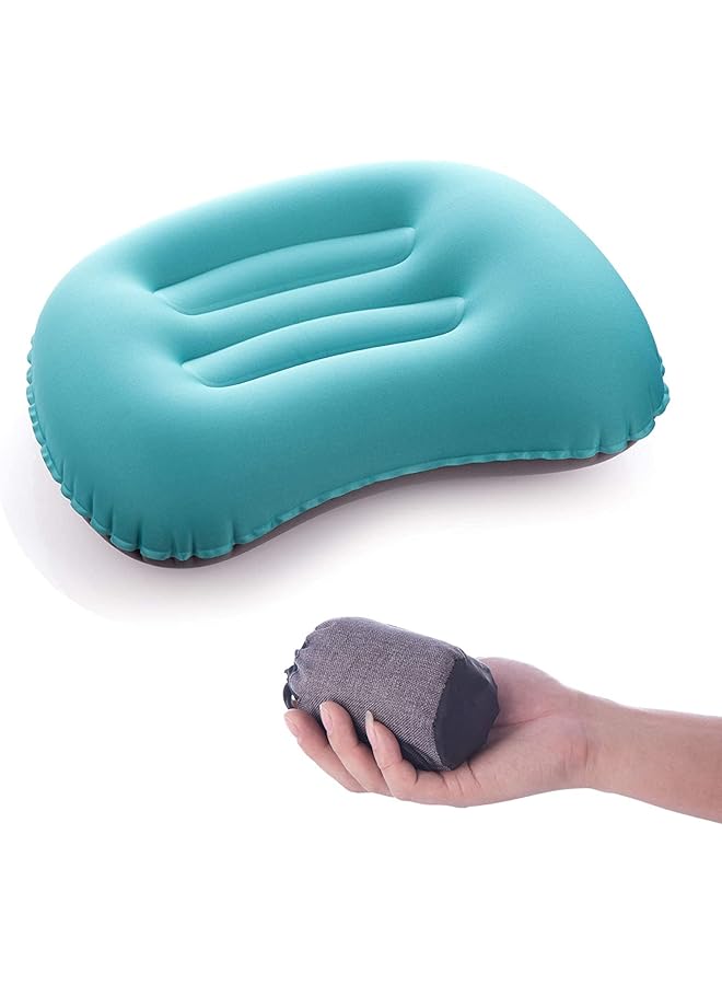Womdee Ultralight Inflating Travel/Camping Pillows Compressible Compact Inflatable Comfortable Ergonomic Pillow for Neck & Lumbar Support and a Good Night Sleep while Camp Backpacking - Image 1