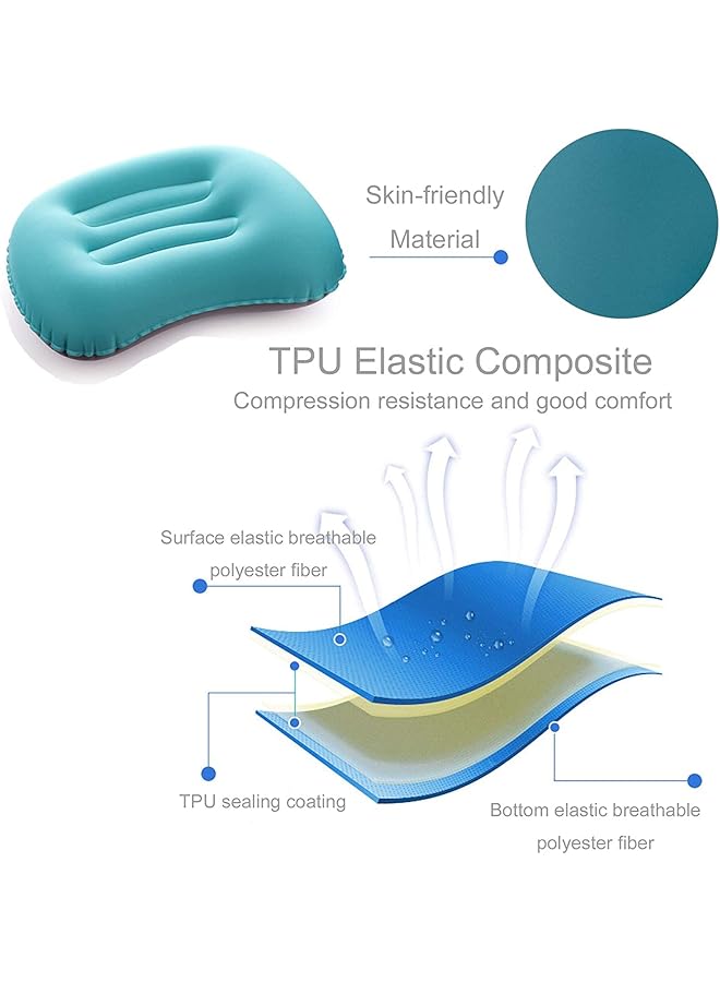 Womdee Ultralight Inflating Travel/Camping Pillows Compressible Compact Inflatable Comfortable Ergonomic Pillow for Neck & Lumbar Support and a Good Night Sleep while Camp Backpacking - Image 5