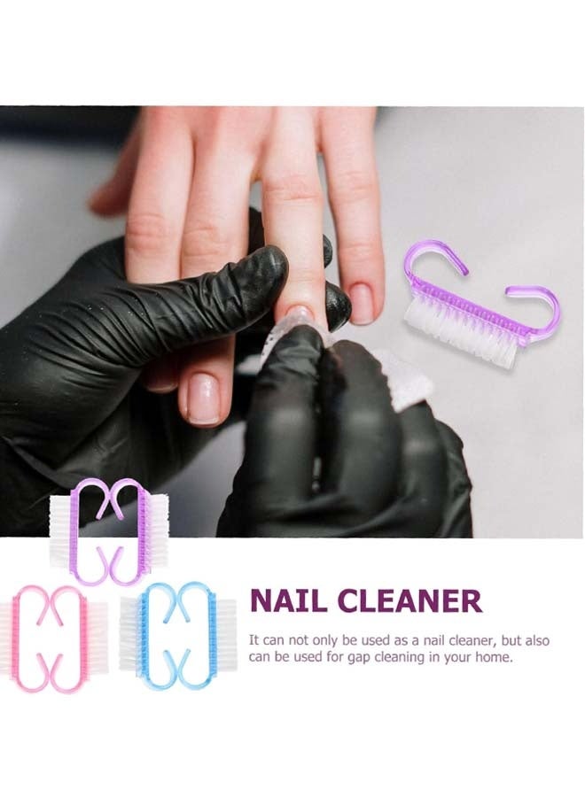 18Pcs Nail Cleaning Brush Set  Small Cleat Shape Manicure Dust Cleaner for Nail Care Includes Pink Purple Blue Brushes for Home and Salon Use - Image 2