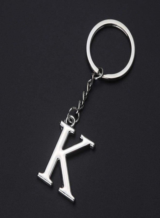 Finrray Initial Letter Keychain Alphabet Key Rings Stainless Steel Letter Charm Keychain for Women (Letter K) - Image 2