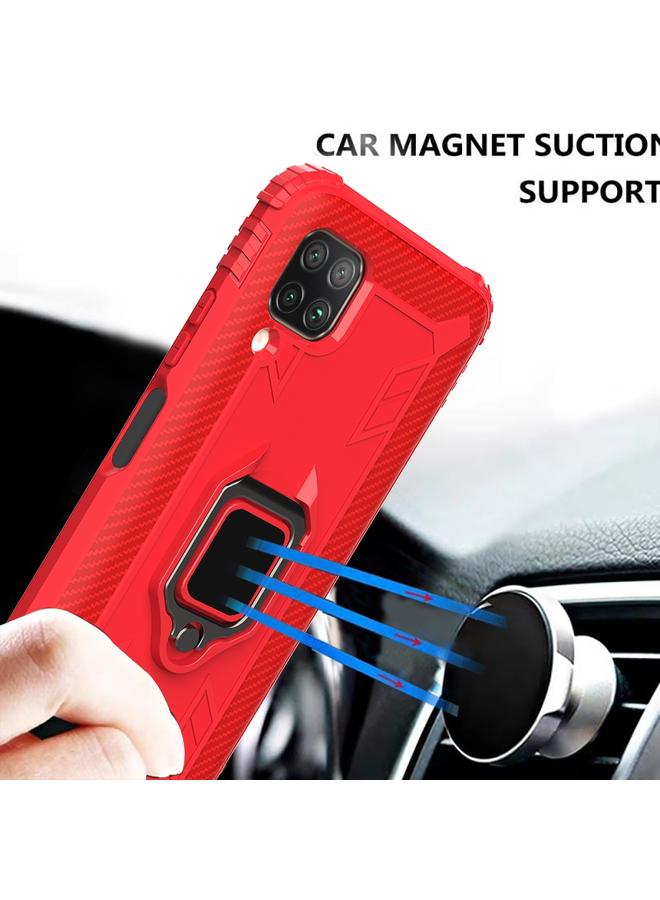 Case For Huawei nova 7i Carbon Fiber Protective Case with 360 Degree Rotating Ring Holder