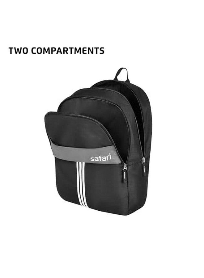 Safari Glint Casual Backpack, 2 Compartments, Bottle Pocket, Front Pocket, Padded Shoulder Straps, 32 Liter School Bag For Boys And Girls, College Bag, Color- Black - Image 4