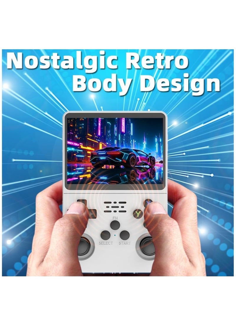Generic Handheld Retro R36S Game Console Linux System With 64G TF Card, 20000+ Games, Retro Video Game Console 3.5 Inch IPS Screen White  - Image 4