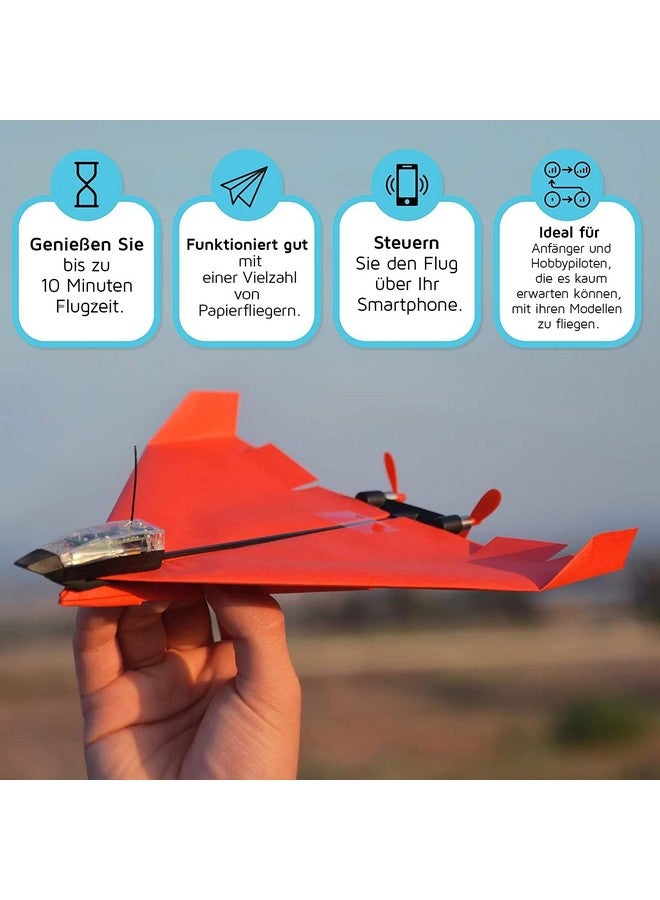 PowerUp 4.0 The Next-Generation Smartphone Rc Controlled Paper Airplane Kit. Easy To Fly With Autopilot & Gyro Stabilizer. For Hobbyists, Pilots, Tinkerers. Stem Ready With Diy Modular Kit  - Image 3