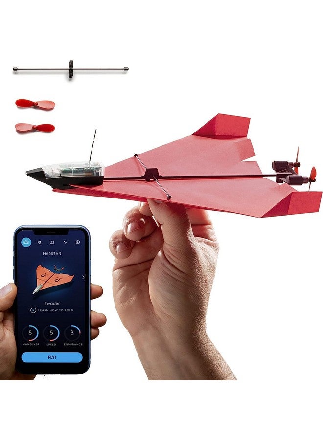 PowerUp 4.0 The Next-Generation Smartphone Rc Controlled Paper Airplane Kit. Easy To Fly With Autopilot & Gyro Stabilizer. For Hobbyists, Pilots, Tinkerers. Stem Ready With Diy Modular Kit  - Image 1