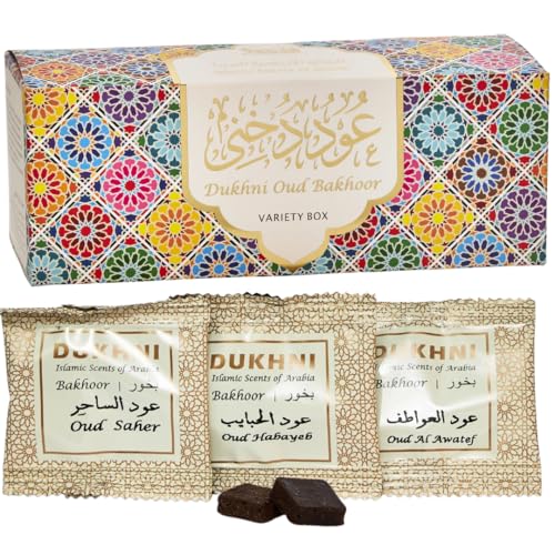 Dukhni Oud Bakhoor Variety Box | 30 Pieces Bakhoor Refill Pack | Diwali Gift for Friends & Family | Arabic Bakhur Incense | Perfect for Home Scenting Prayer and Gifting | Luxurious, Long Lasting - Image 1