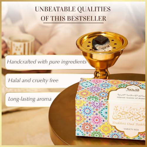 Dukhni Oud Bakhoor Variety Box | 30 Pieces Bakhoor Refill Pack | Diwali Gift for Friends & Family | Arabic Bakhur Incense | Perfect for Home Scenting Prayer and Gifting | Luxurious, Long Lasting - Image 4