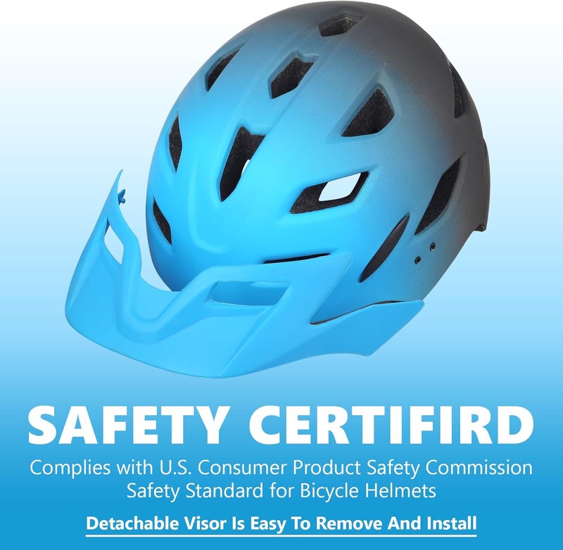Bavilk Kids Bike Helmet, Kids Boys Girls Bike Helmets with LED Light Detachable Visor Children Youth Teen Multi-Sport for Skating Cycling Scooter Skateboard Adjustable & Lightweight 19.7"-22.4" - Image 3
