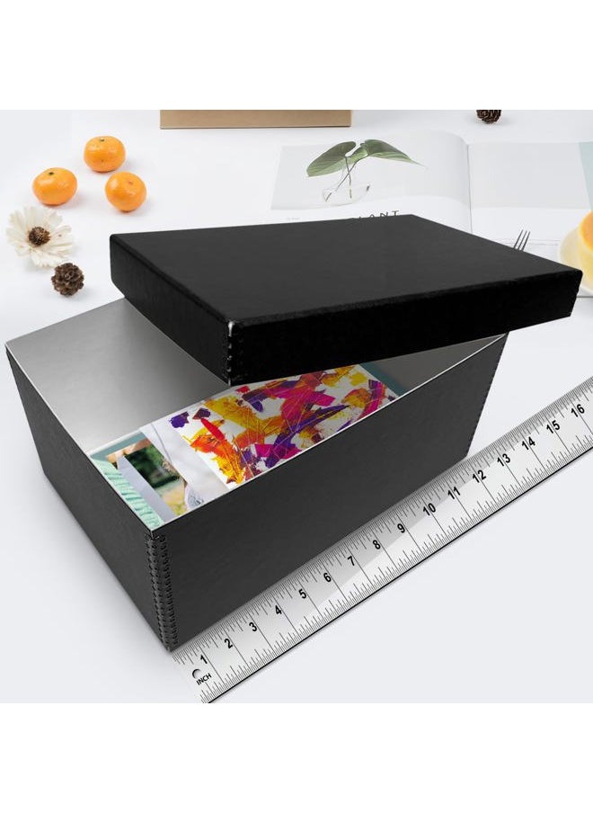 Lineco Archival Photo Storage Box, Holds up to 1100 of 5x7 Pictures, 4x6 Photograph Container with Removable Lid. Preserve Snapshot, Negatives, Prints, Films, Card, 5"x7"x12", Black  - Image 3
