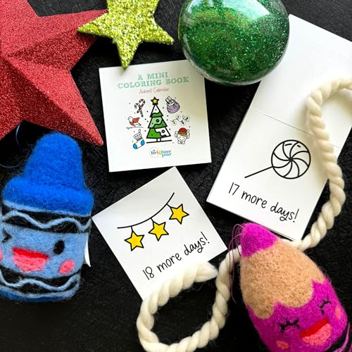 A Brighter Year The Original Adult Mini Coloring Book - Advent Calendar Edition w/Wooden Display Block & Colored Pencils - 3” x 3” Pocket Size, 24 Pages, Lay Flat Binding, Thick Paper - Gift & Travel - Image 5