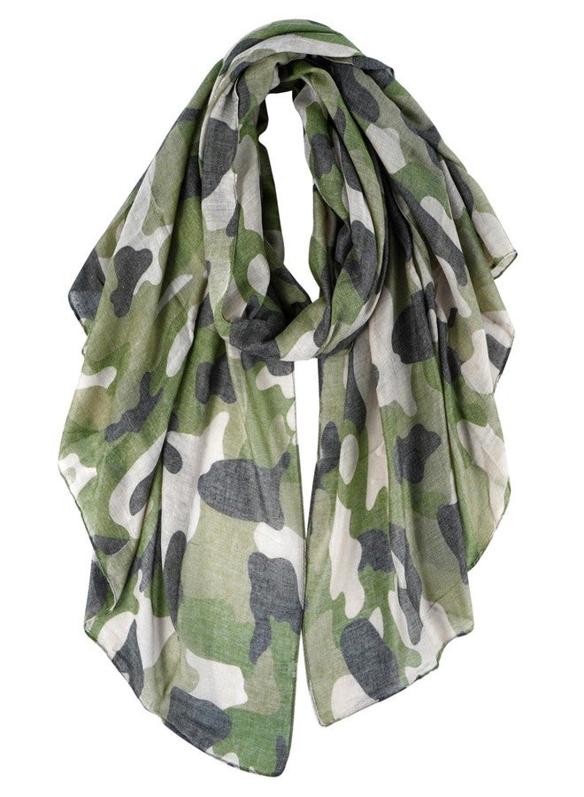 جيرينلي أوشحة جيرينلي المموهة - وشاح سفر خفيف الوزن بنقشة مموهة، شال ملفوف للمخيم، هدية للمحاربين القدامى (زيتوني) - Image 1