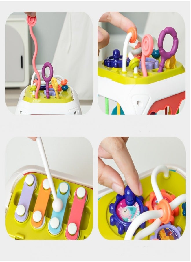 MIXDE Activity Cube for Baby Montessori Toys Sensory Pull String Shape Sorter Toys  - Image 3