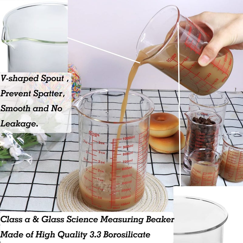 Ackers BORO3.3 High Borosilicate Glass Measuring Cup-V-Shaped Spout Glass Measuring Beaker For Kitchen Or Restaurant  Easy To Read  500 Ml (16 Oz  2 Cup) - Image 5