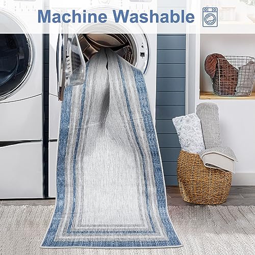 Beeiva Blue Kitchen Runner Rug, 2x5, Non Slip, Machine Washable, Non Shedding, Ideal for High-Traffic Areas - Image 2