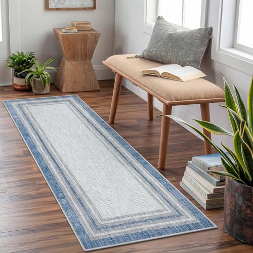 Beeiva Blue Kitchen Runner Rug, 2x5, Non Slip, Machine Washable, Non Shedding, Ideal for High-Traffic Areas - Image 1