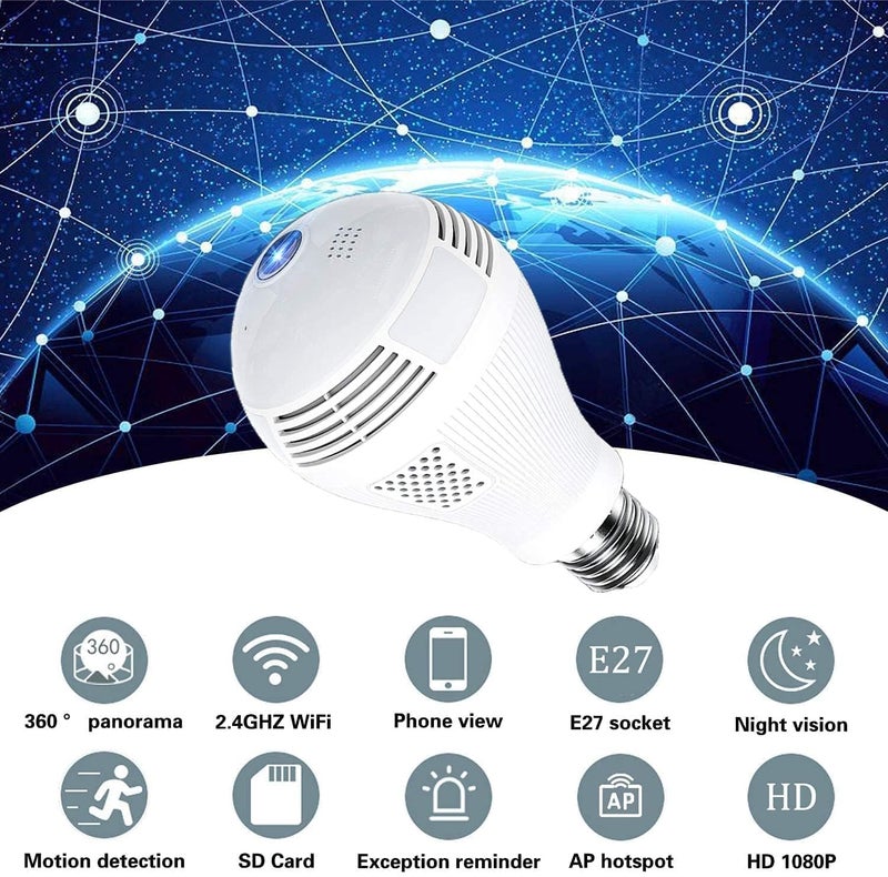 TP PLUSDual Lens Full HD 3mp AI (محدث) CCTV رؤية ليلية مستشعر حركة صوت ثنائي الاتجاه بطاقة Micro SD تصل إلى 128GB مراقبة مربية أمان داخلي أبيض (كاميرا مصباح) - Image 3