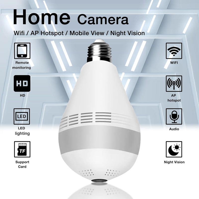 TP PLUSDual Lens Full HD 3mp AI (محدث) CCTV رؤية ليلية مستشعر حركة صوت ثنائي الاتجاه بطاقة Micro SD تصل إلى 128GB مراقبة مربية أمان داخلي أبيض (كاميرا مصباح) - Image 5