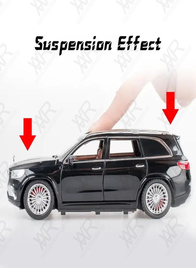 VARIYA ENTERPRISE® 1/24 Big Mercedes Maybach GLS600 Toy Car Metal Pull Back Diecast Car with Openable Door and Sound Light, Gifts Toys for Kids【 Black/Silver 】 - Image 5