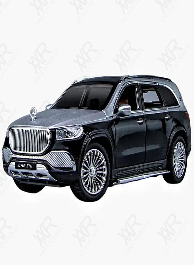 VARIYA ENTERPRISE® 1/24 Big Mercedes Maybach GLS600 Toy Car Metal Pull Back Diecast Car with Openable Door and Sound Light, Gifts Toys for Kids【 Black/Silver 】 - Image 1