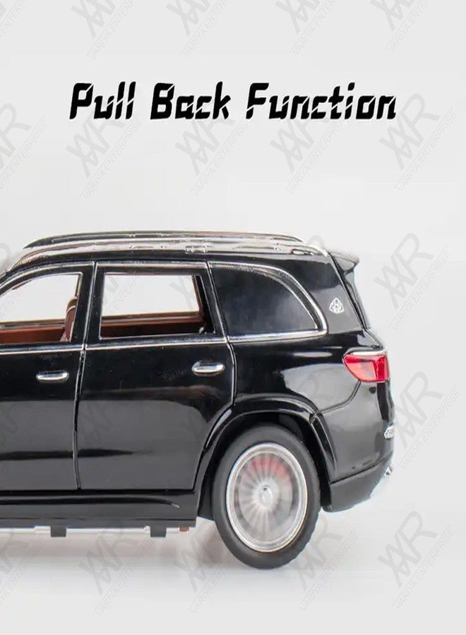 VARIYA ENTERPRISE® 1/24 Big Mercedes Maybach GLS600 Toy Car Metal Pull Back Diecast Car with Openable Door and Sound Light, Gifts Toys for Kids【 Black/Silver 】 - Image 4