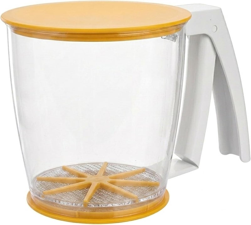 Cuisine Art Flour Sifter with Trigger Handle, One-Hand Sieve for Baking — Fine Mesh Sifter with Airtight Lid for Flour, Powdered Sugar, Cocoa & Spices — BPA-Free for Bakery, Pizzeria, Home & Culinary - Image 1