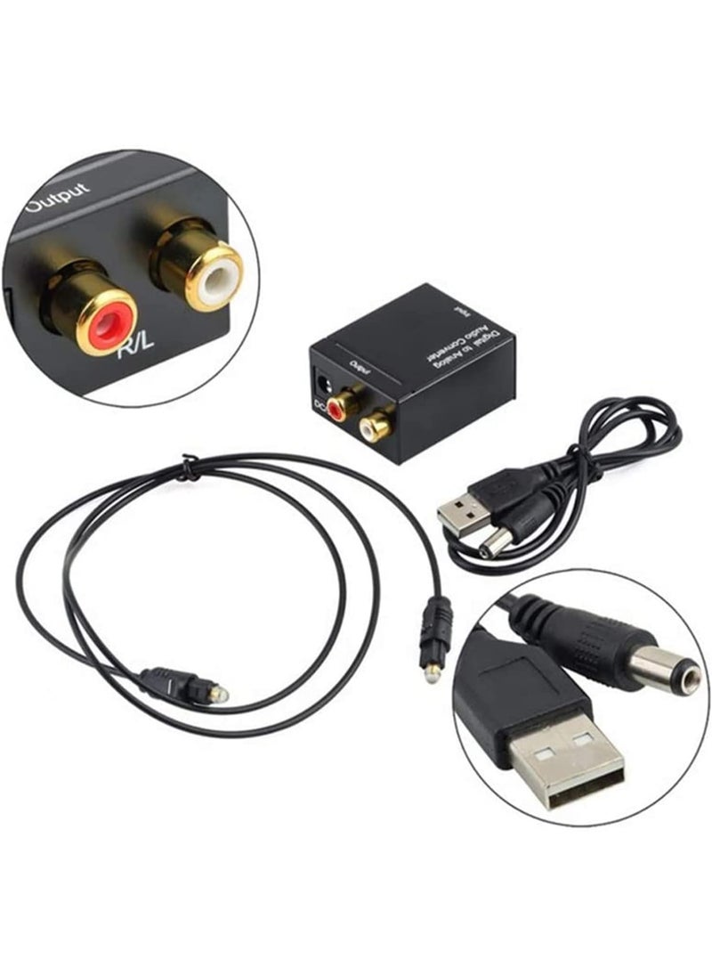 Meetion Digital to Analog Audio Converter, DAC SPDIF Optical to L/R RCA Adapter With Fiber and USB Cable for PS3 HD DVD PS4 Amp Apple TV Home Cinema  - Image 2
