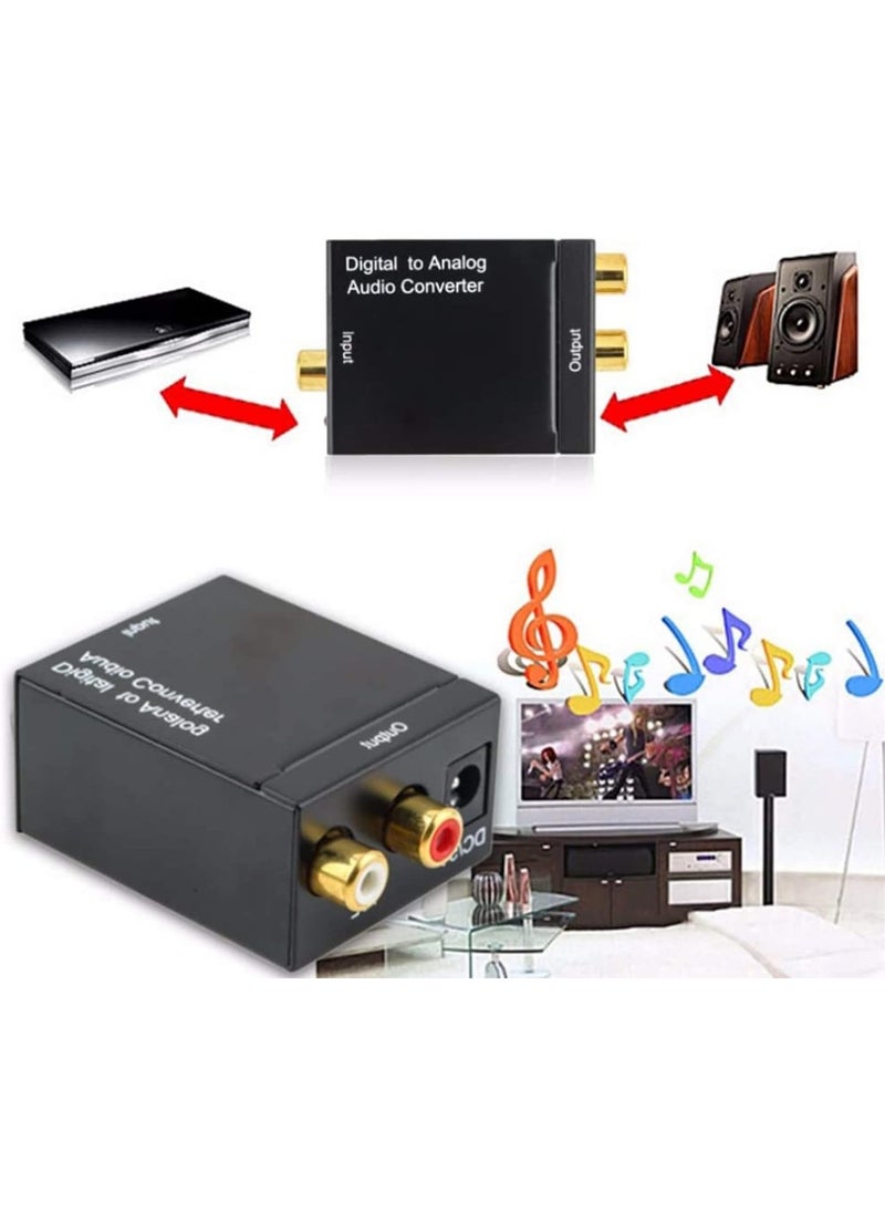 Meetion Digital to Analog Audio Converter, DAC SPDIF Optical to L/R RCA Adapter With Fiber and USB Cable for PS3 HD DVD PS4 Amp Apple TV Home Cinema  - Image 3