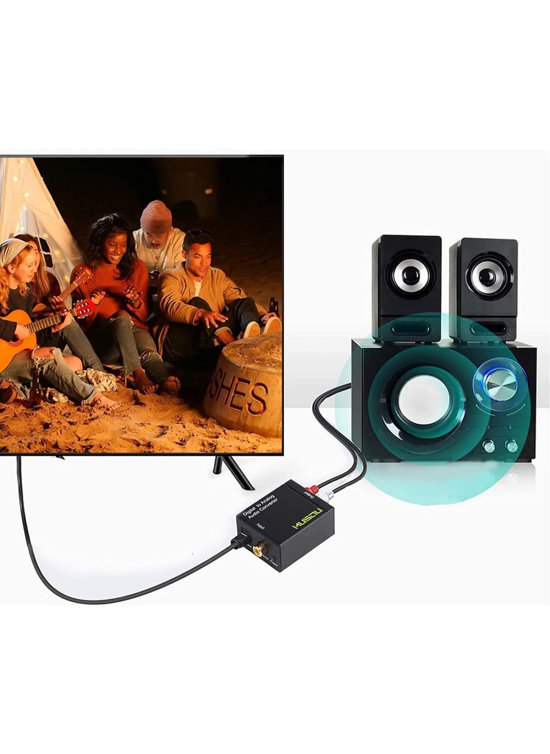 Meetion Digital to Analog Audio Converter, DAC SPDIF Optical to L/R RCA Adapter With Fiber and USB Cable for PS3 HD DVD PS4 Amp Apple TV Home Cinema  - Image 5
