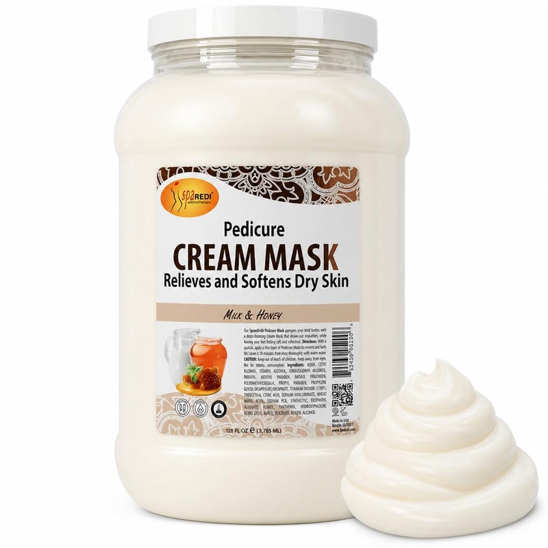 SPA REDI - Body and Foot Cream Mask, Milk and Honey, 128 Oz - Pedicure Massage for Tired Feet and Body, Hydrating, Fresh Skin - Infused with Hyaluronic Acid, Amino Acids, Panthenol, Comfrey Extract - Image 2