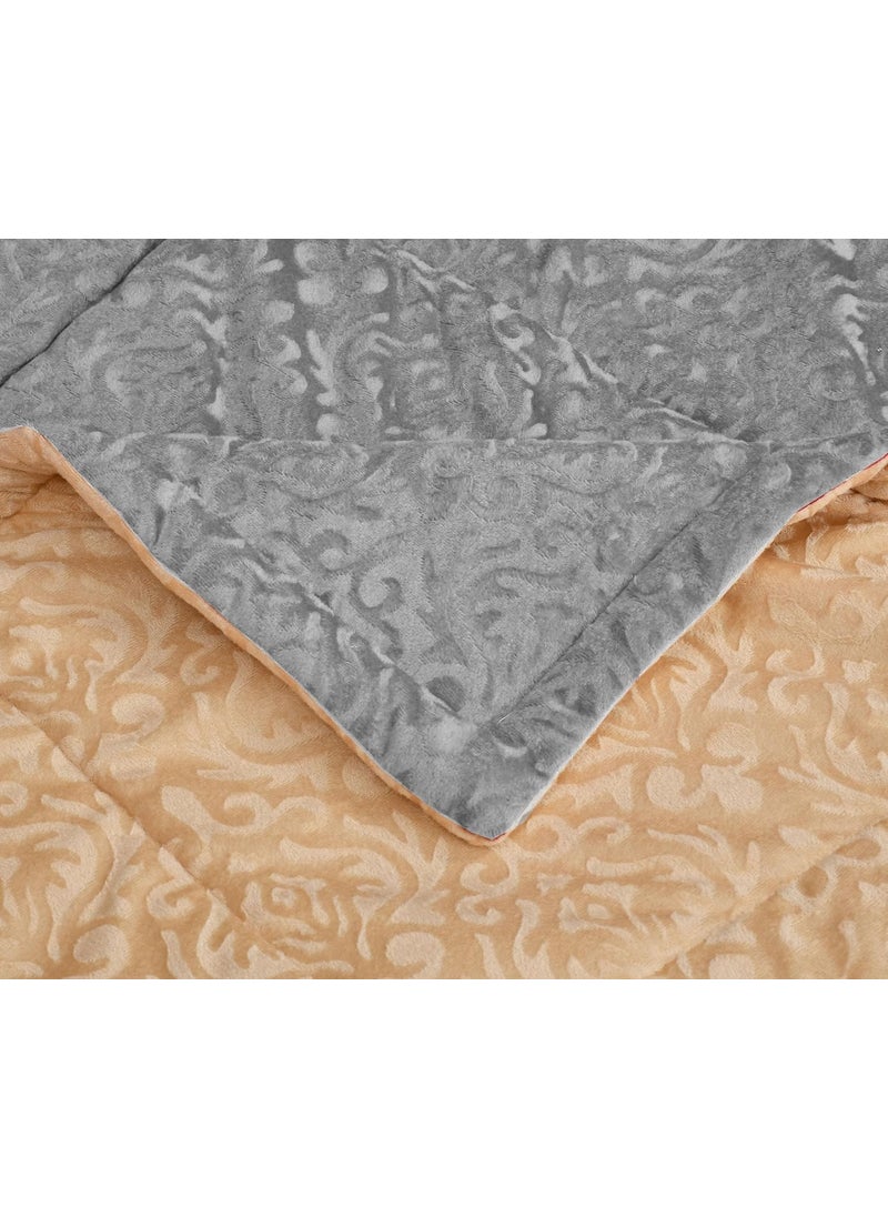 IVAZA IVAZA 2nd Gen 220 GSM Velvet Fabric Reversible Microfiber Filled Reversible AC ComforterBlanket for WinterQuiltDuvets for King Size Double Bed 230X250 cm Grey  - Image 3