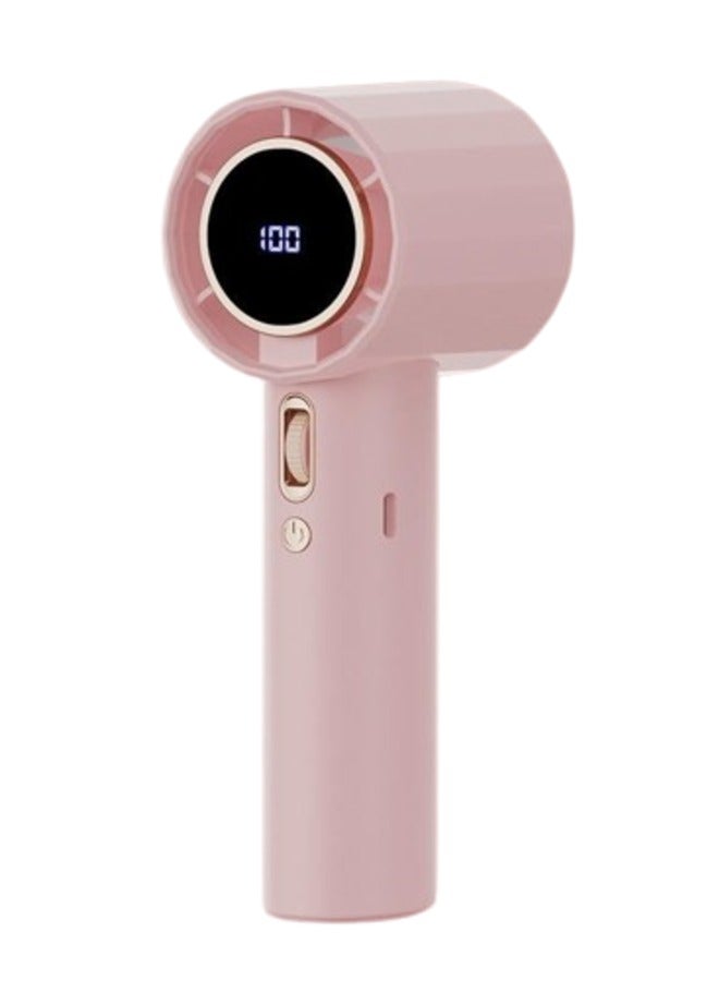 Small Wind Cannon High Speed 100 Level Silent Handheld Fan High Speed Violent Outdoor Charging Mini Portable USB Fan Pink Colour  - Image 1