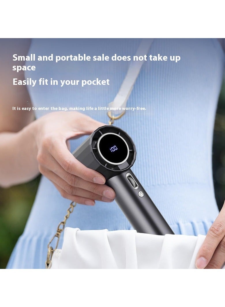 Small Wind Cannon High Speed 100 Level Silent Handheld Fan High Speed Violent Outdoor Charging Mini Portable USB Fan Pink Colour  - Image 4