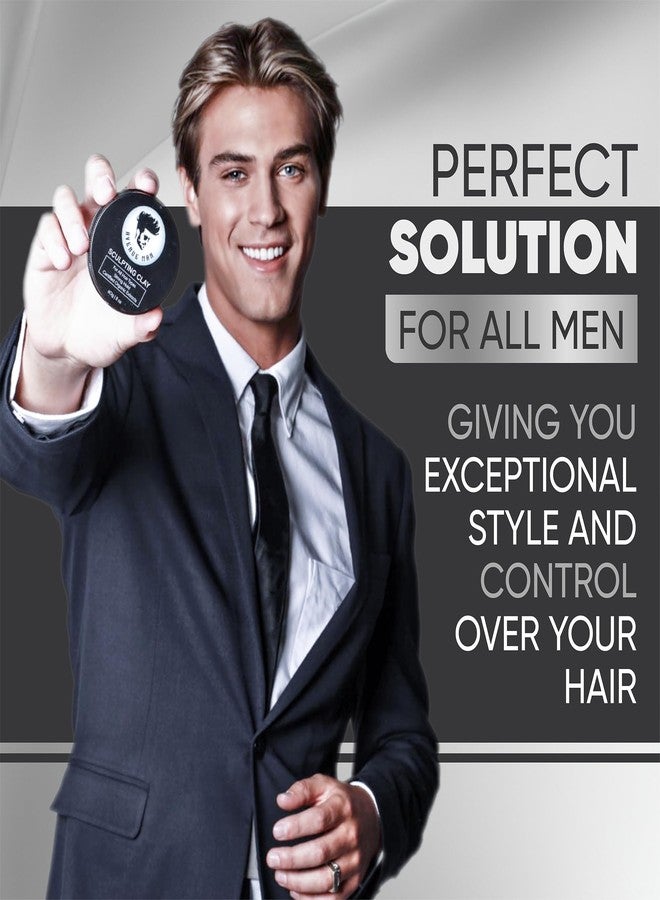 Avenue Man طين شعر أفينيو للرجال - شمع تشكيل غير لامع - تثبيت قوي، تعريف أقصى وتحكم ملموس - لجميع أنواع الشعر - معبأ بالشمع الطبيعي، طين الكاولين وزيت الأركان - 3.0 أونصة/90 جرام - Image 4