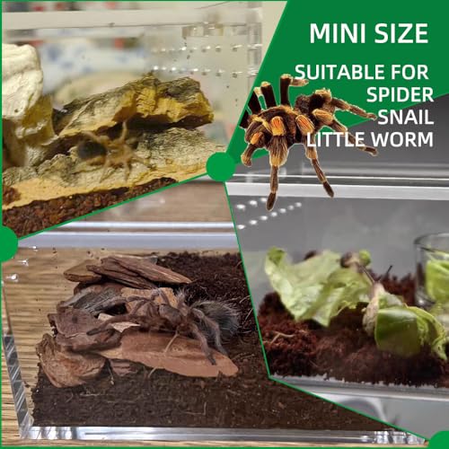 JOBEDE Small Acrylic Reptile Enclosure, No Assembly Small Reptile Breeding Box for Insect Tarantula Hermit Crab Jumping Spider (4x3.3X2.5 in) - Image 5