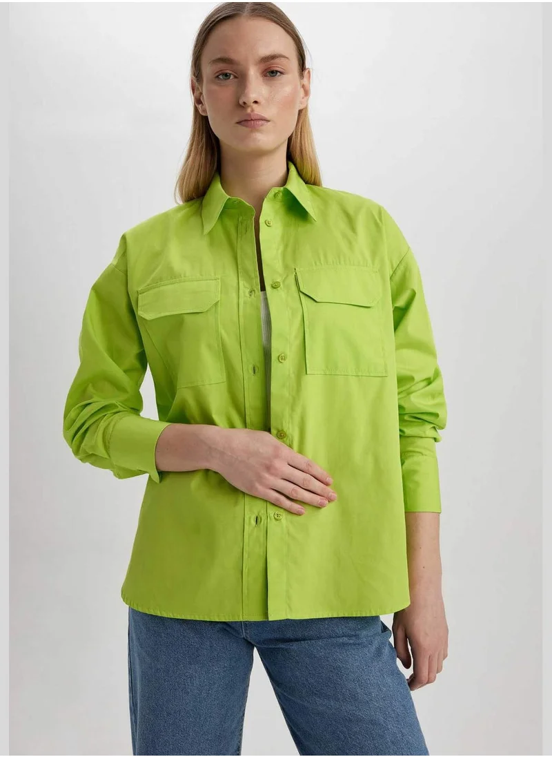 ديفاكتو Woman Woven Long Sleeve Shirt