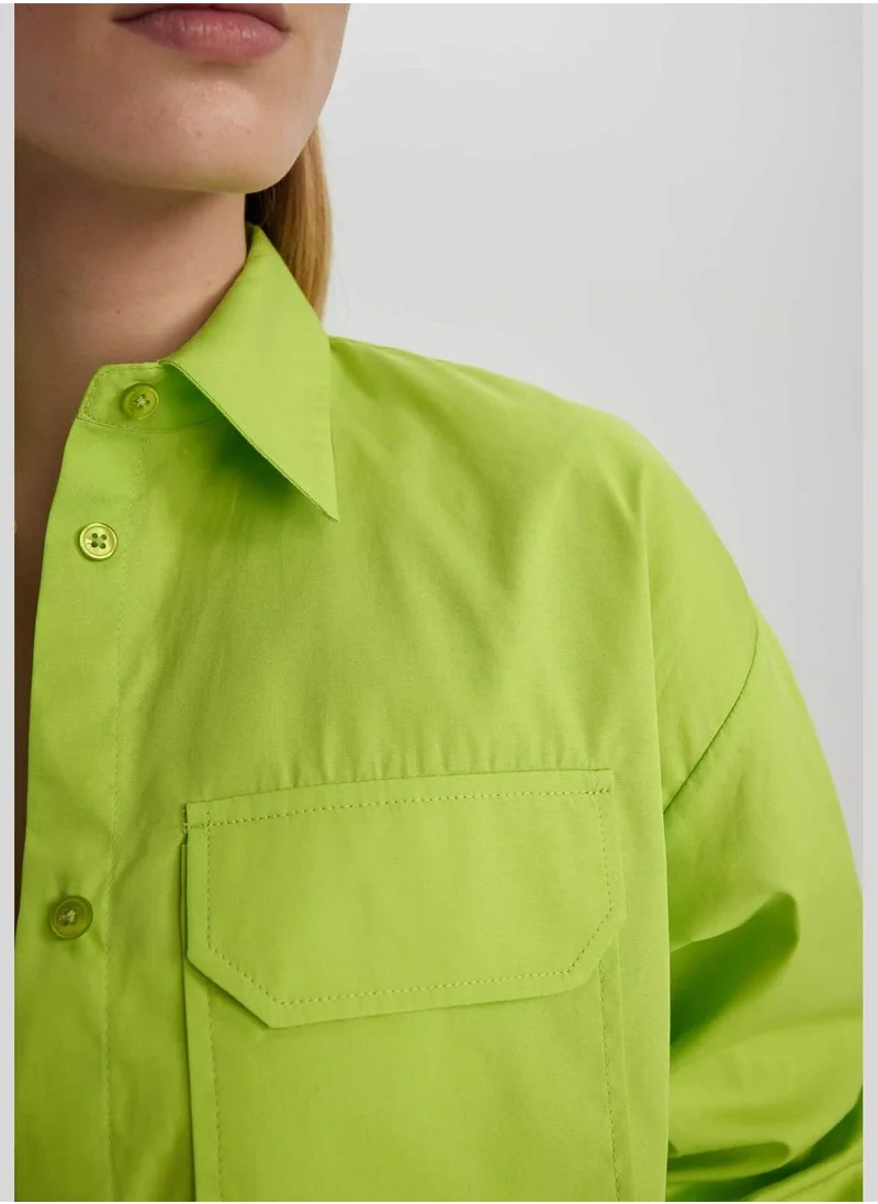 ديفاكتو Woman Woven Long Sleeve Shirt
