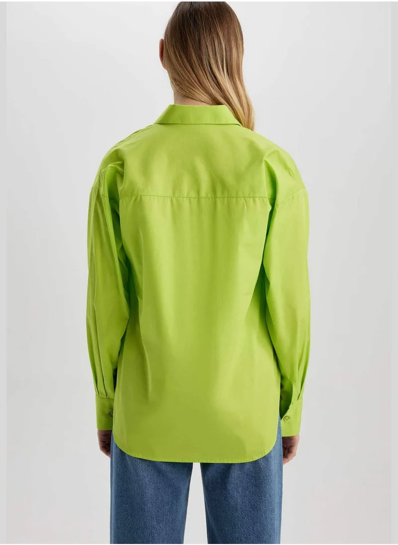 ديفاكتو Woman Woven Long Sleeve Shirt