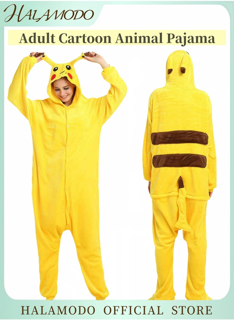 HALAMODO - Adults One Piece Pajamas Cartoon Animal Pattern Onesie Pajamas Eye Catching Cosplay Party Costume Ideal as Birthday Gift or Casual Sleepwear for Boys and Girls - Image 1