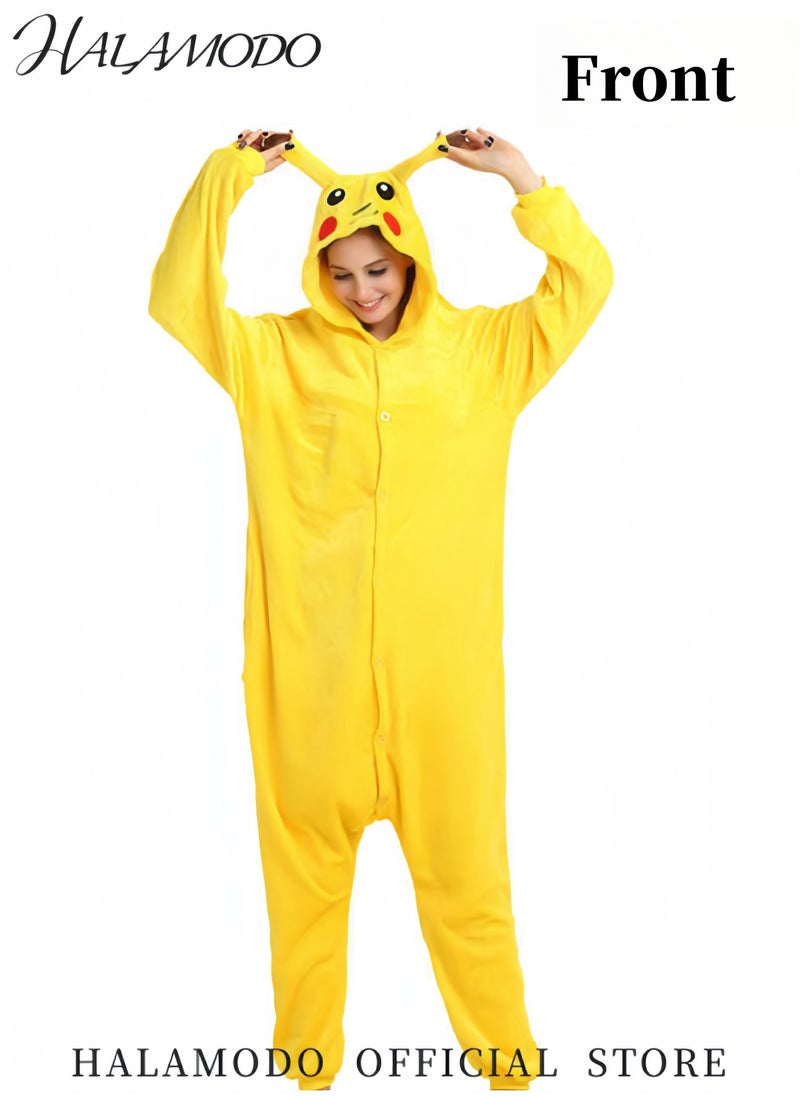 HALAMODO - Adults One Piece Pajamas Cartoon Animal Pattern Onesie Pajamas Eye Catching Cosplay Party Costume Ideal as Birthday Gift or Casual Sleepwear for Boys and Girls - Image 1