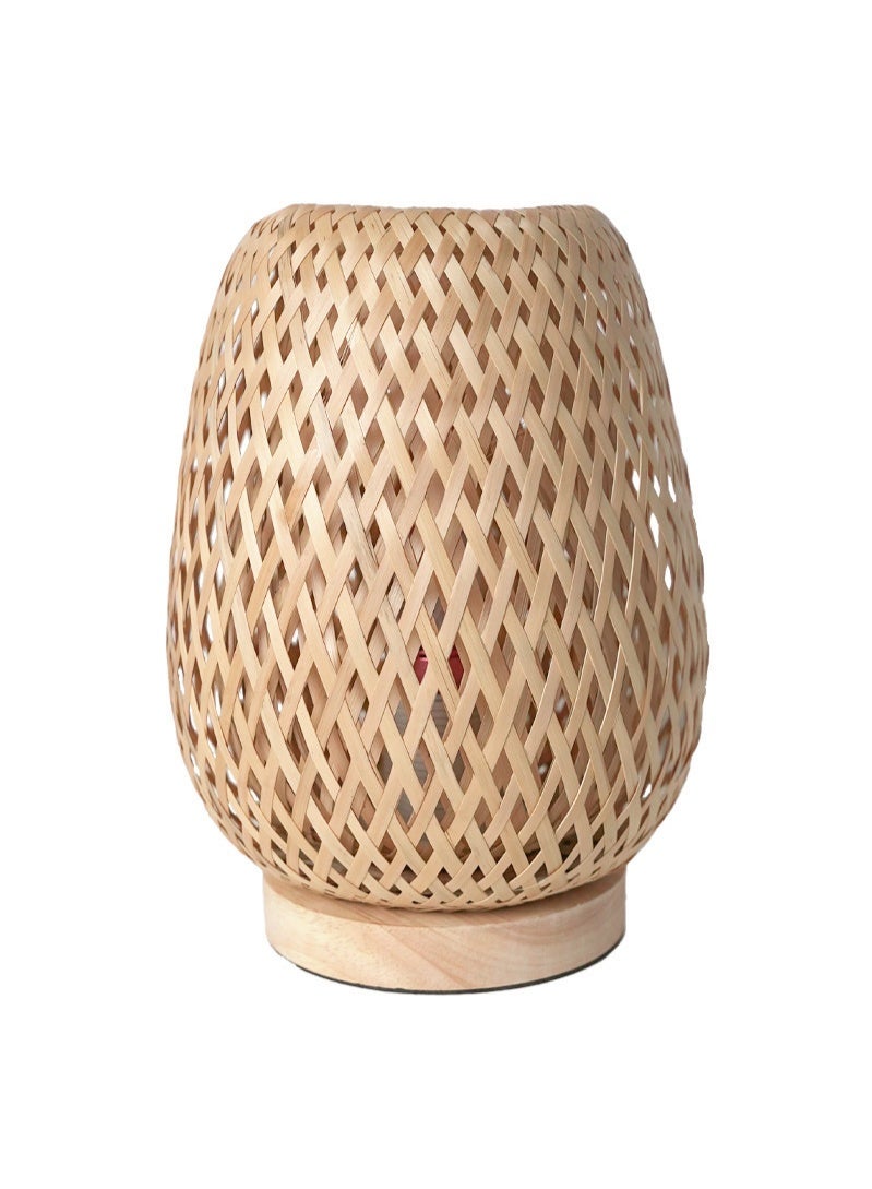 Wabi-Sabi Bamboo & Wood Table Lamp – Nordic Ins-style Woven Bedside Night Light for Bedrooms/Guesthouses, Retro Desk Lamp with USB Power & Adjustable Warm Light - Image 2