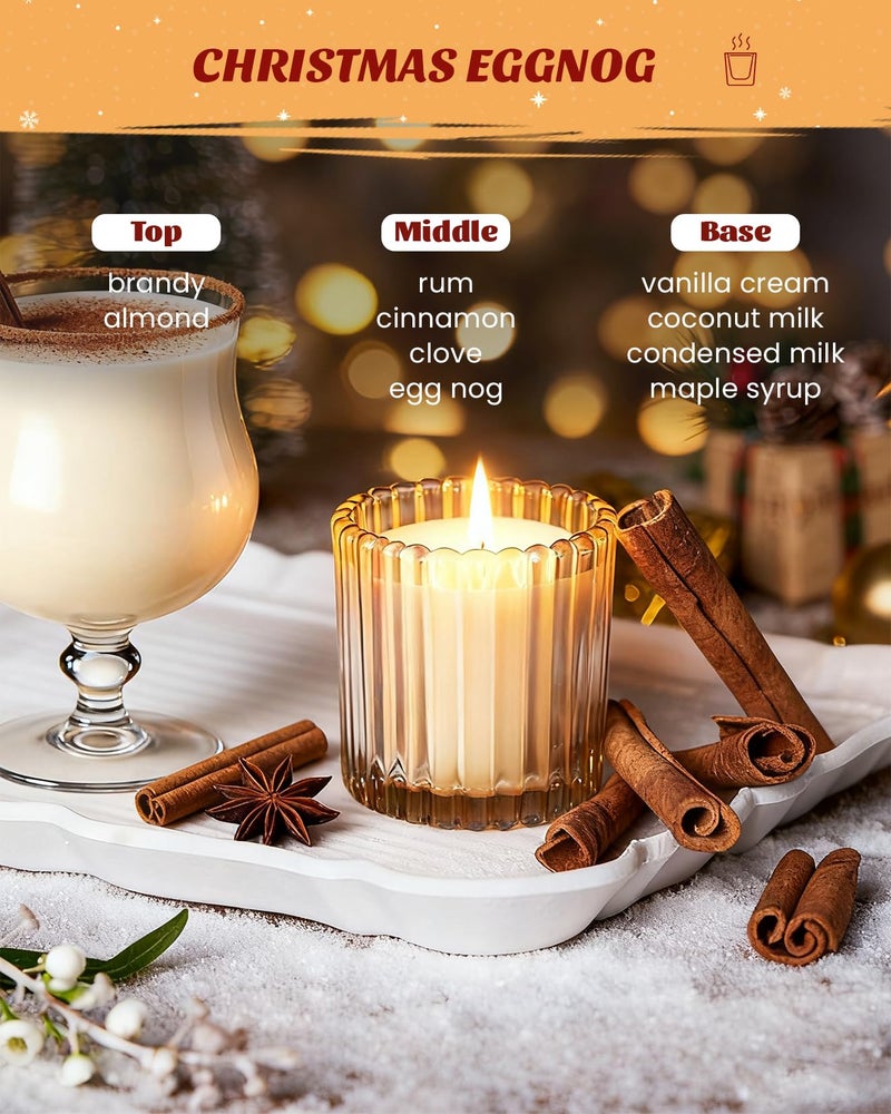 M&SENSE Frosted Pine Amber Scented Candles, 9.2 Oz 60 Hours Burning Time Soy Candle, Christmas Fall Gifts for Home Decor, Up to, Natural Soy Wax Relaxing Aromatherapy Candle - Image 2
