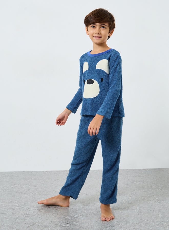 Take Two Boys Graphic Polar Fleece Top and Pyjama Set - Image 2