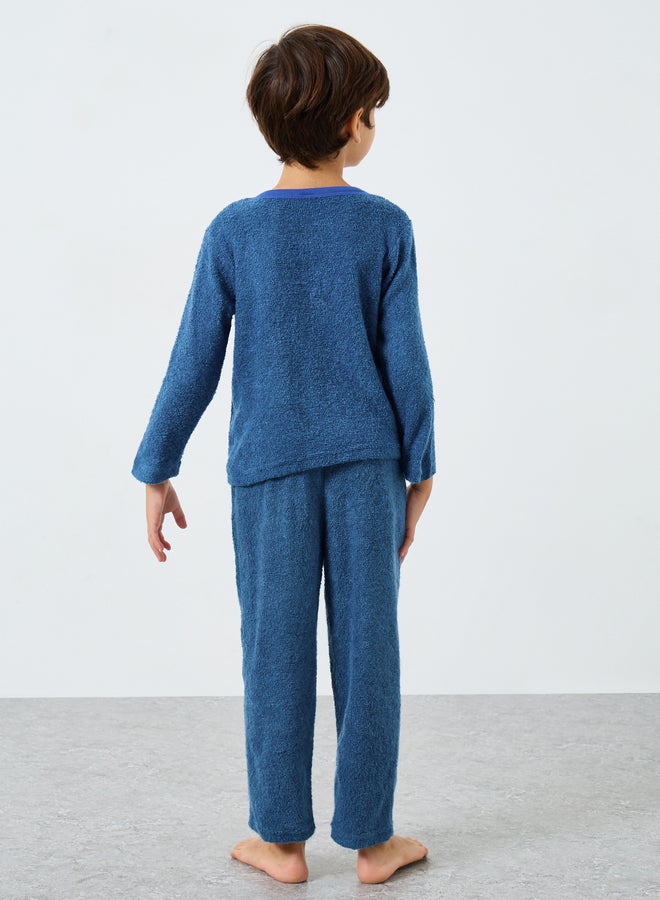 Take Two Boys Graphic Polar Fleece Top and Pyjama Set - Image 5