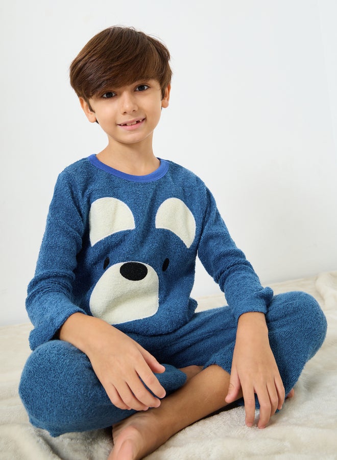 Take Two Boys Graphic Polar Fleece Top and Pyjama Set - Image 1