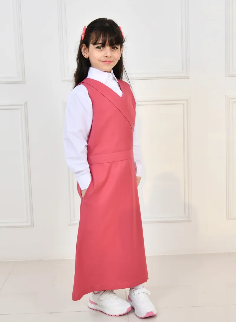 HAWRAA ABAYA Pink apron with a formal cut