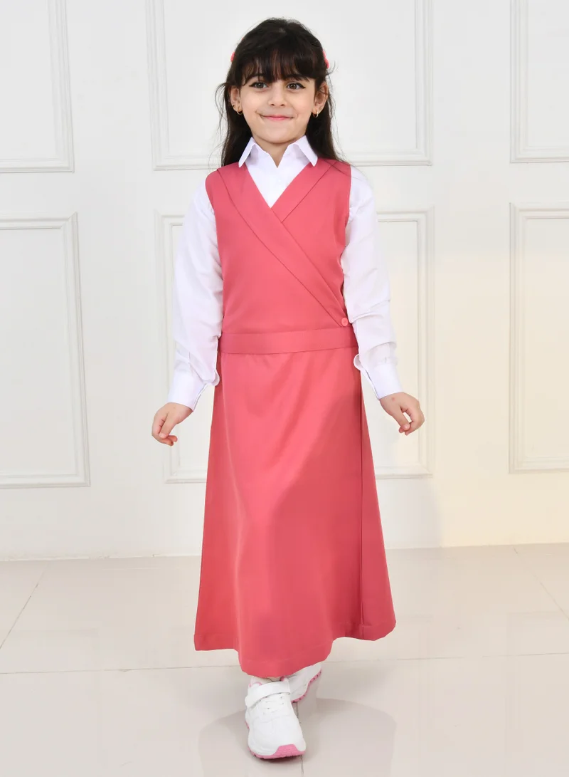 HAWRAA ABAYA Pink apron with a formal cut