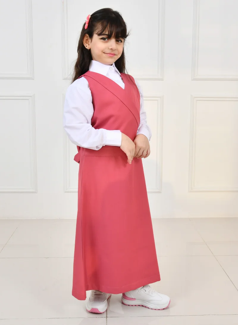 HAWRAA ABAYA Pink apron with a formal cut