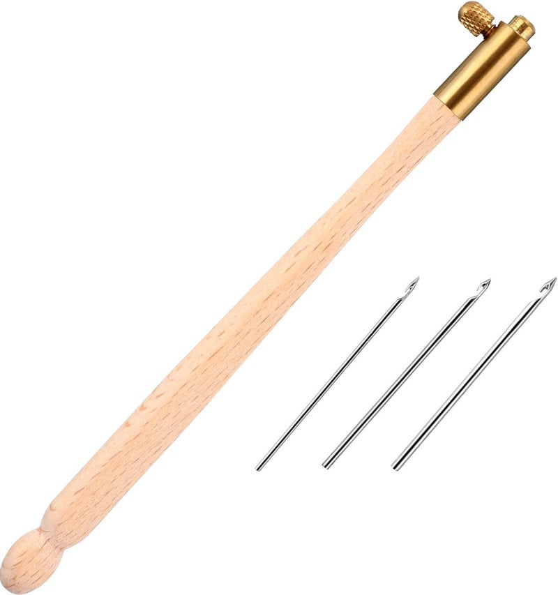 meekoo Tambour Hook with 3 Needles 70 90 100 Tambour Embroidery Kit Tool Crochet Hook Kit Sequin Beads Needle Set for Embroidery Sewing Crafting Handmade Artwork Making Gifts for Protect Hands1
